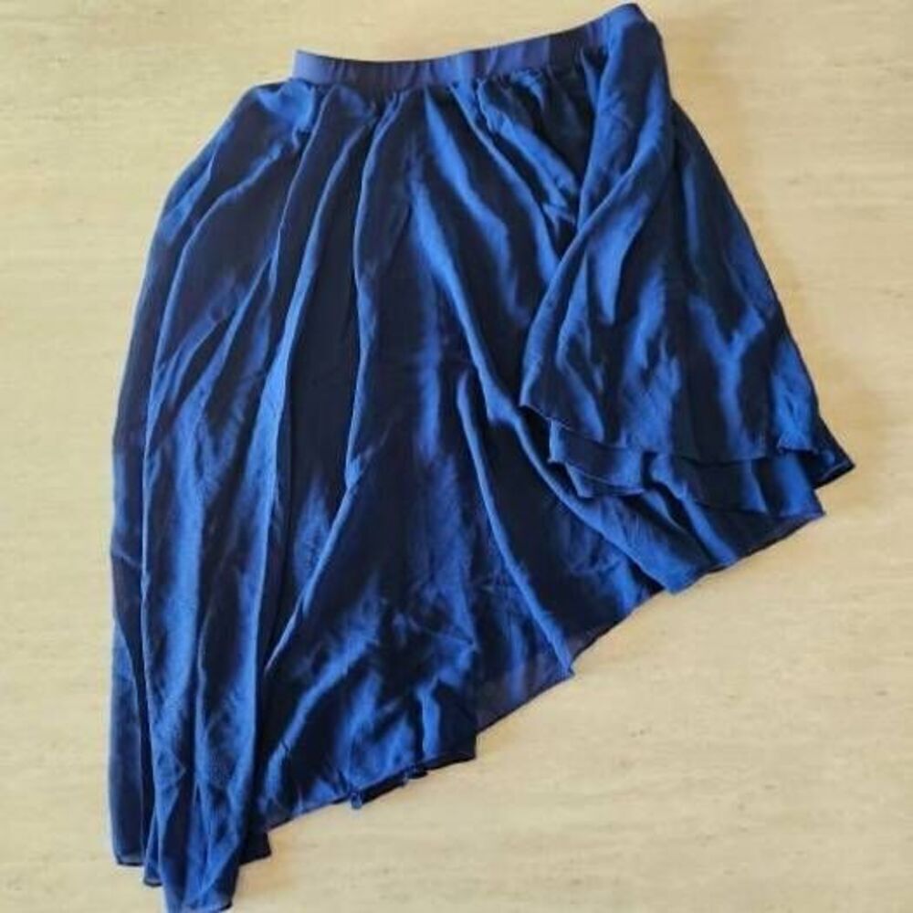 Weissman NWOT adult small blue sheer dance skirt lyrical contemporary solo